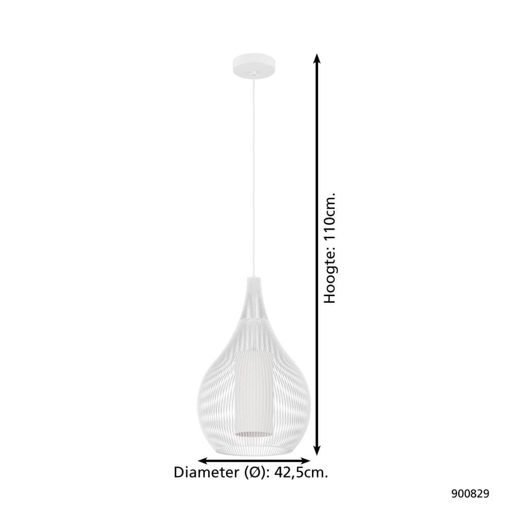 Moderne witte hanglamp Razoni 1 Ø 32,5cm Eglo 9008606267965