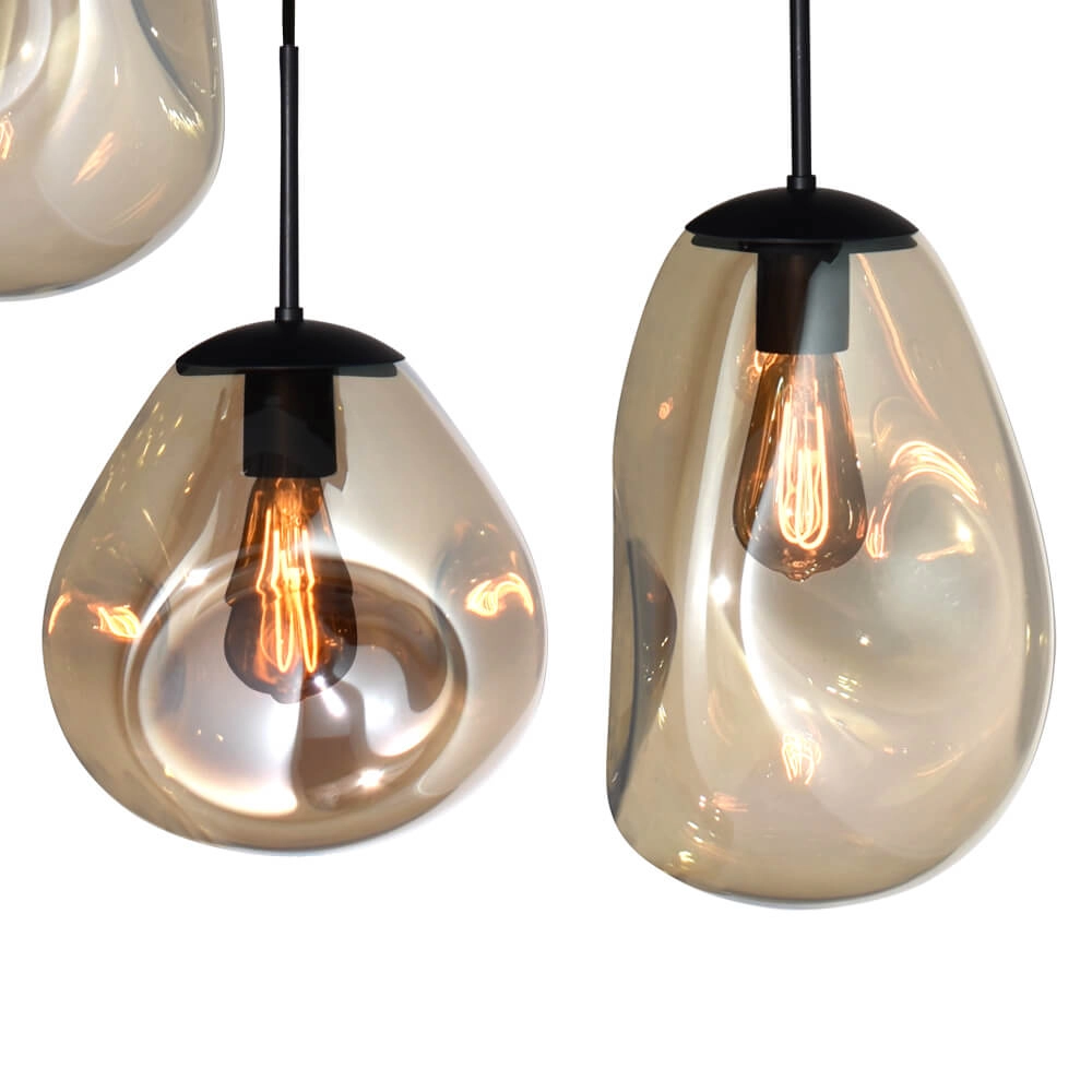 Hanglamp Lava 8x goud glas Masterlight 8718121286310