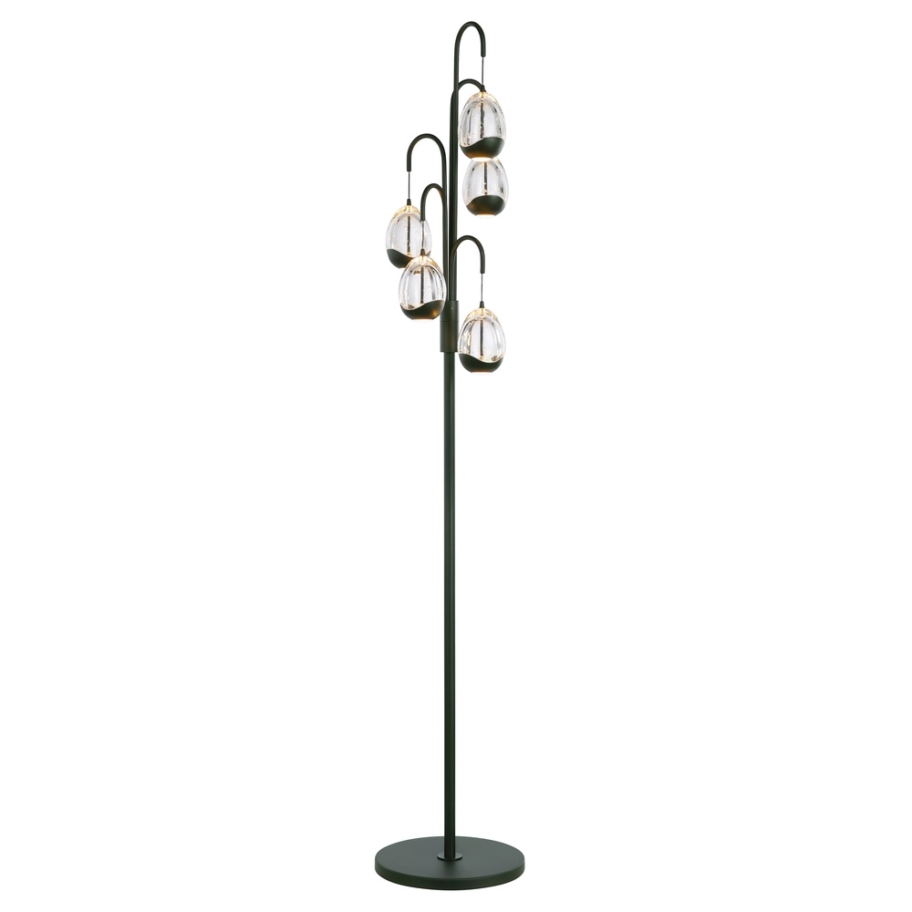 Vloerlamp Clear Egg zwart 5-lichts