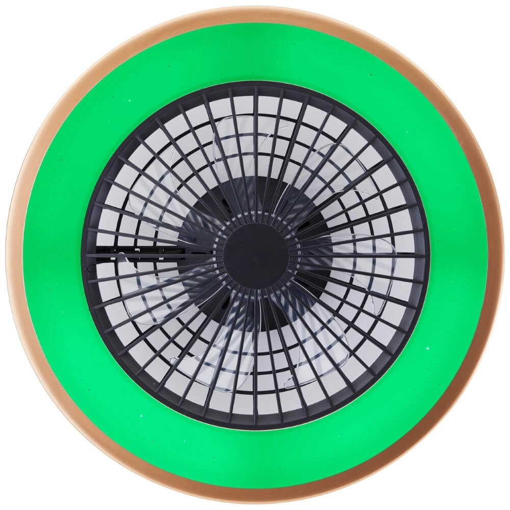 Zwarte ventilator Slimline met gouden rand Brilliant 4004353435874