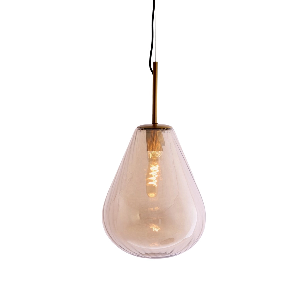 Glazen hanglamp Leona Ø 33cm - amber glas Light & Living 8717807834012