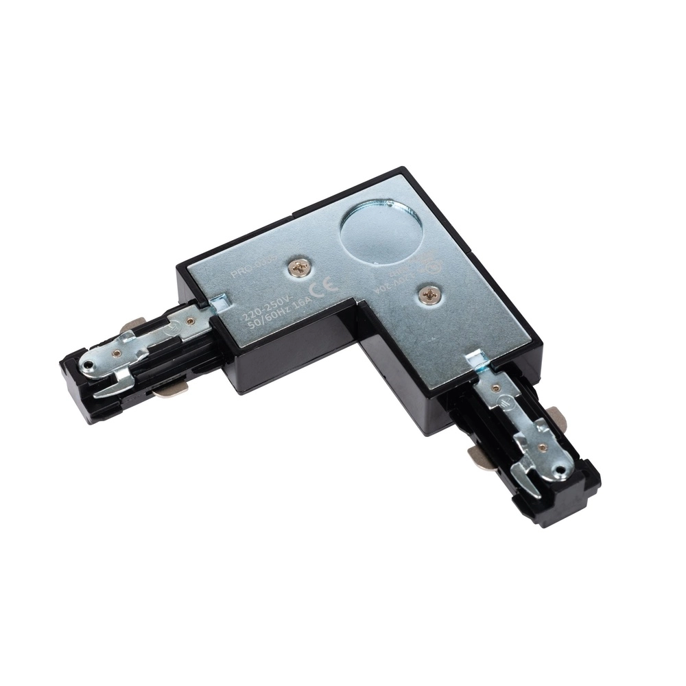 Rail L-connector Track 1-fase links zwart