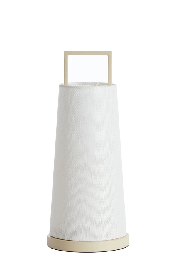 Japandi tafellamp Fyon Ø 16cm crème met wit Light & Living 8717807730659