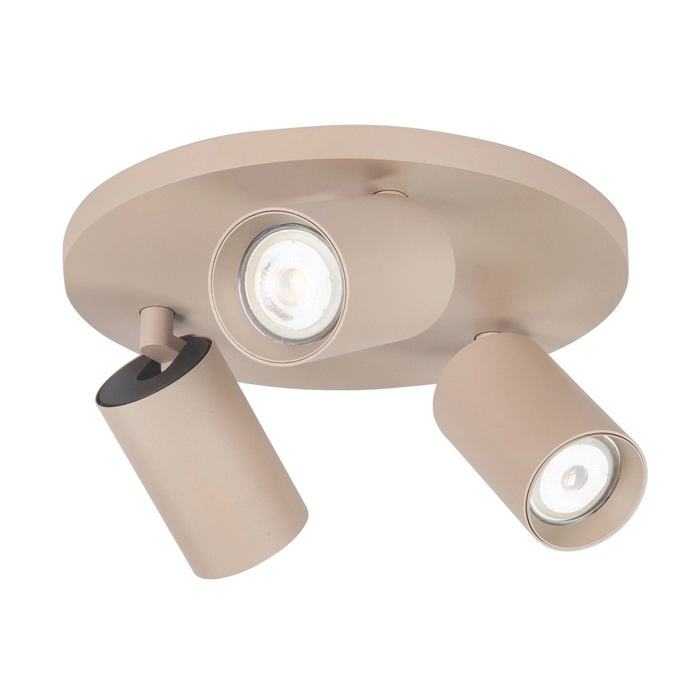 Opbouwspot Mila 3-lichts rond zand bruin