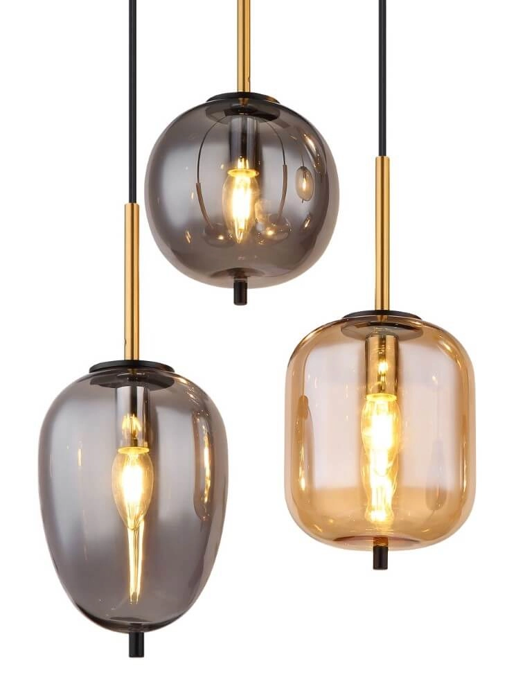 6-lichts hanglamp Blacky zwart Globo 9007371440702