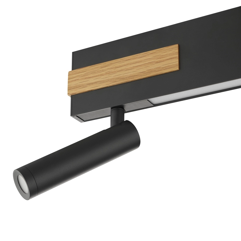 Design plafondlamp Streamline zwart met hout Brilliant 4004353463617