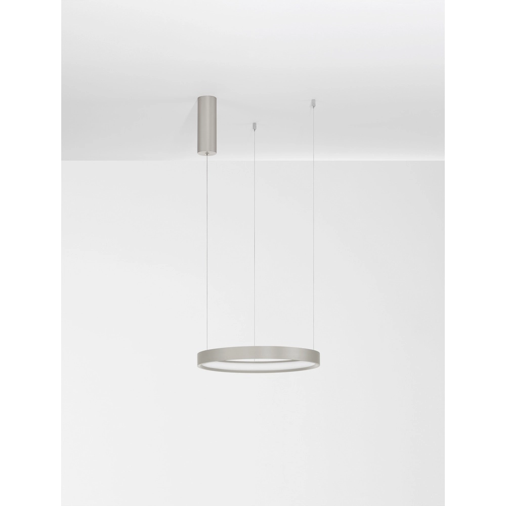 Ronde hanglamp Perrine zilvergrijs Ø 40cm Lyora 5212017438393