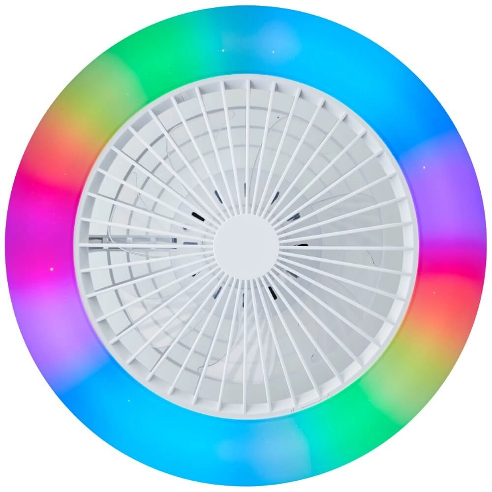Witte ventilator Salerno met RGB functie Brilliant 4004353433238