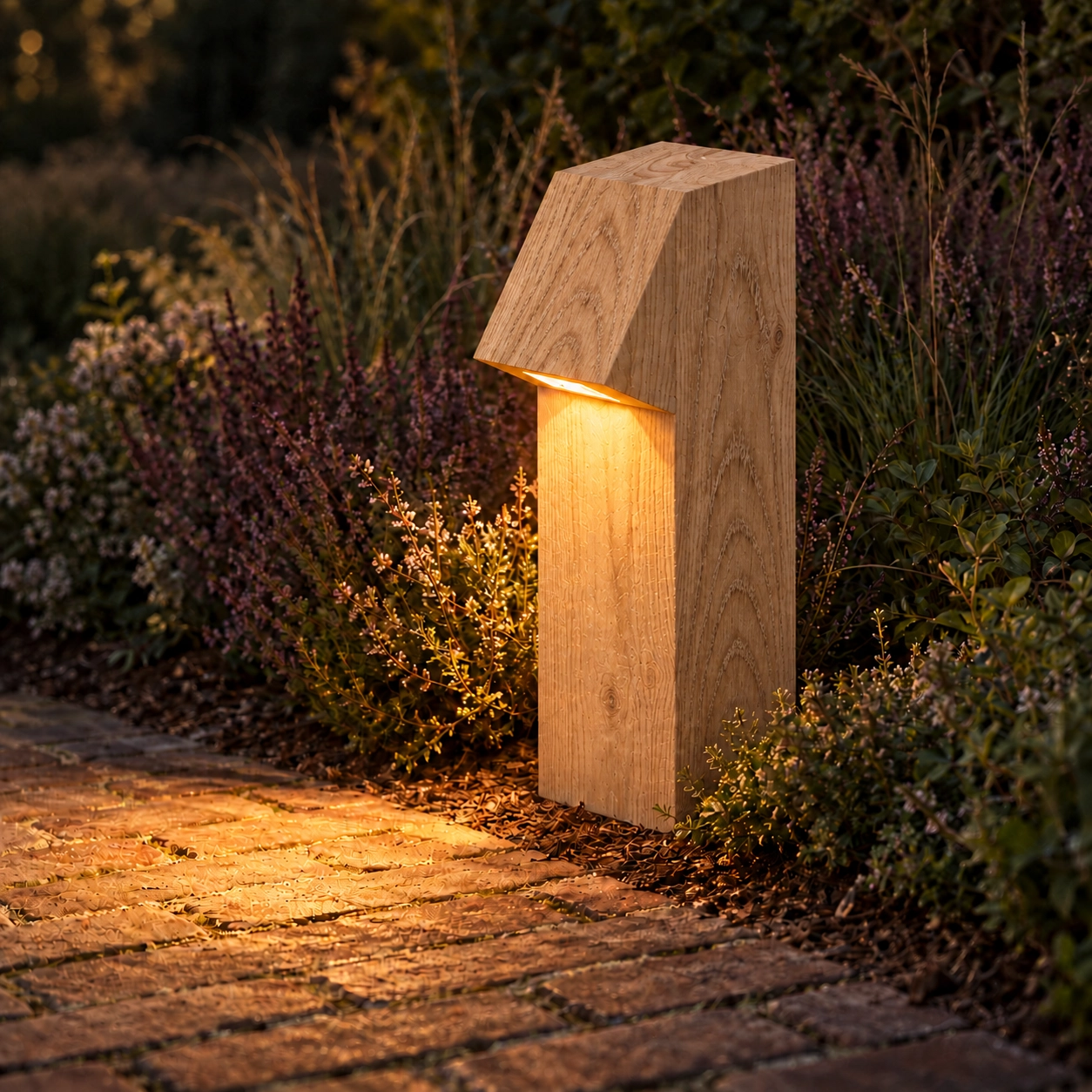 Houten padverlichting Peri 150 Eiken - 15x15x50 - PH04 - 2700K