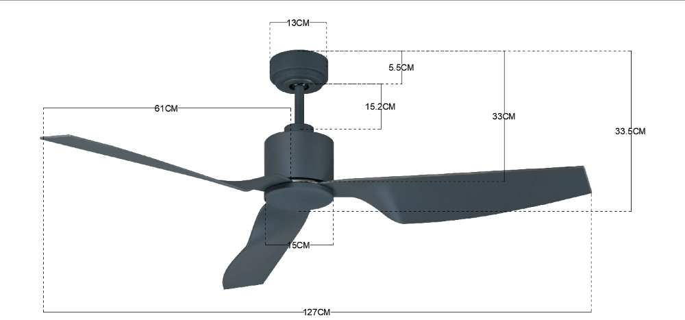Zwarte plafondventilator Airfusion Climate II Ø 127cm Beacon 9333509091141