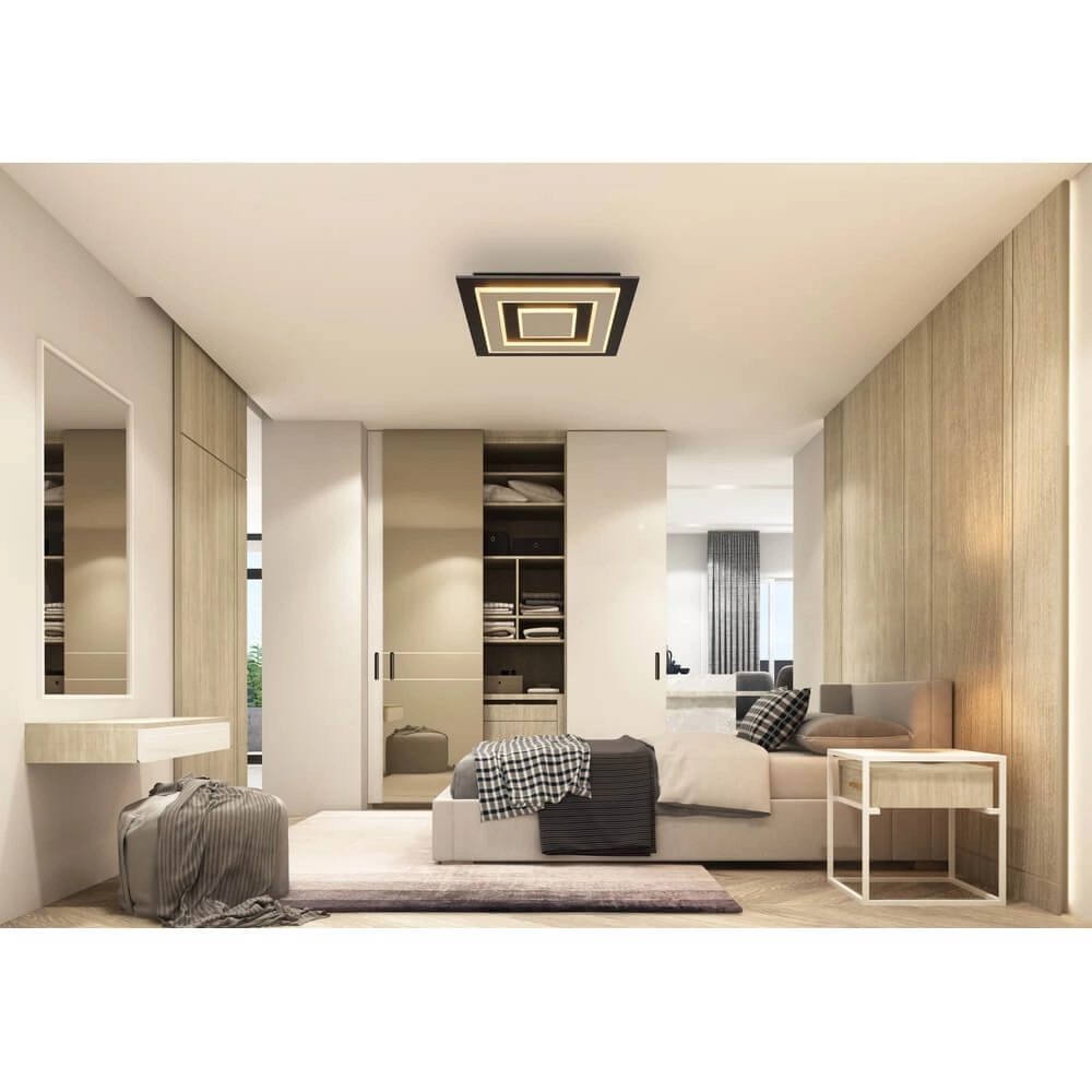 Plafondlamp Jayden 48 x 48cm zwart Globo 9007371478286