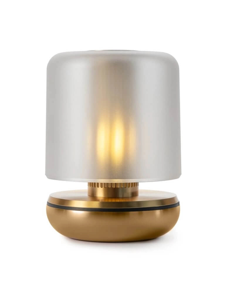 Oplaadbare tafellamp Firefly gold frosted