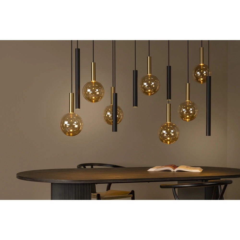 12-lichts hanglamp Josiane zwart met goud Lucide Vibes 5411212212160