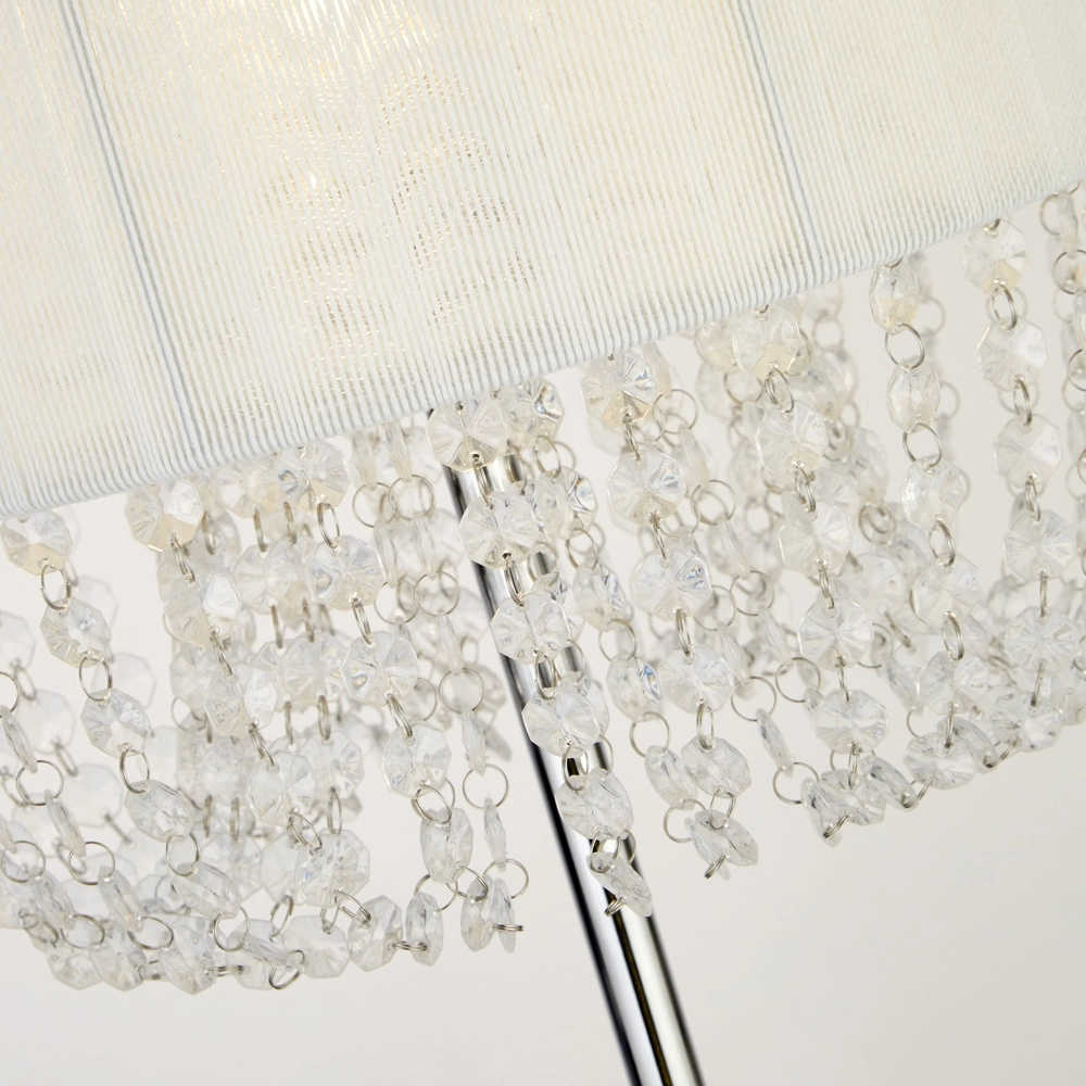 Vloerlamp Bellano chroom met wit Searchlight 5053423308364