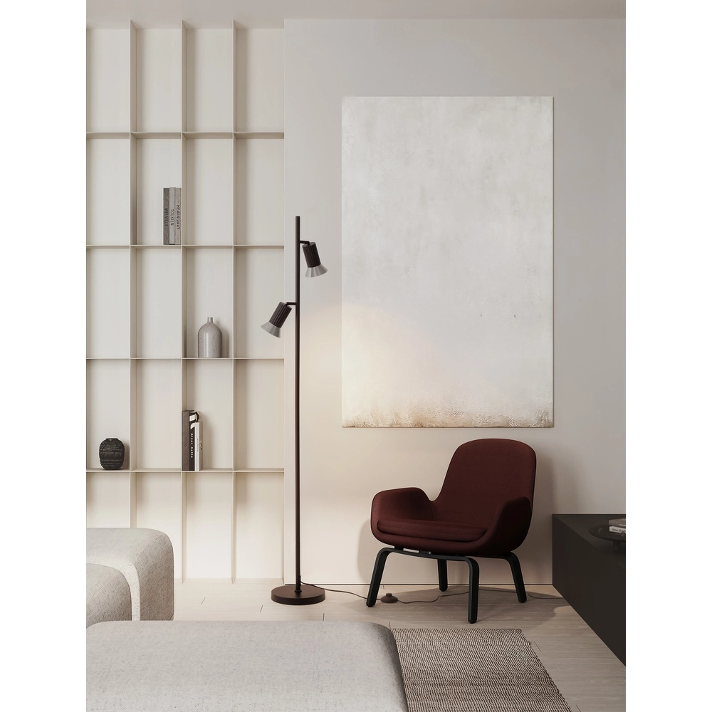 Design vloerlamp Luvia zwart met brons Lyora 5212017475626