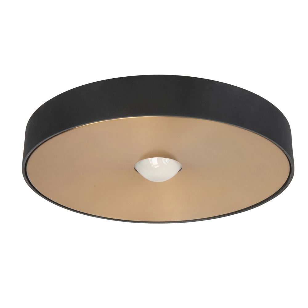Plafondlamp Bright zwart met messing Ø 26cm