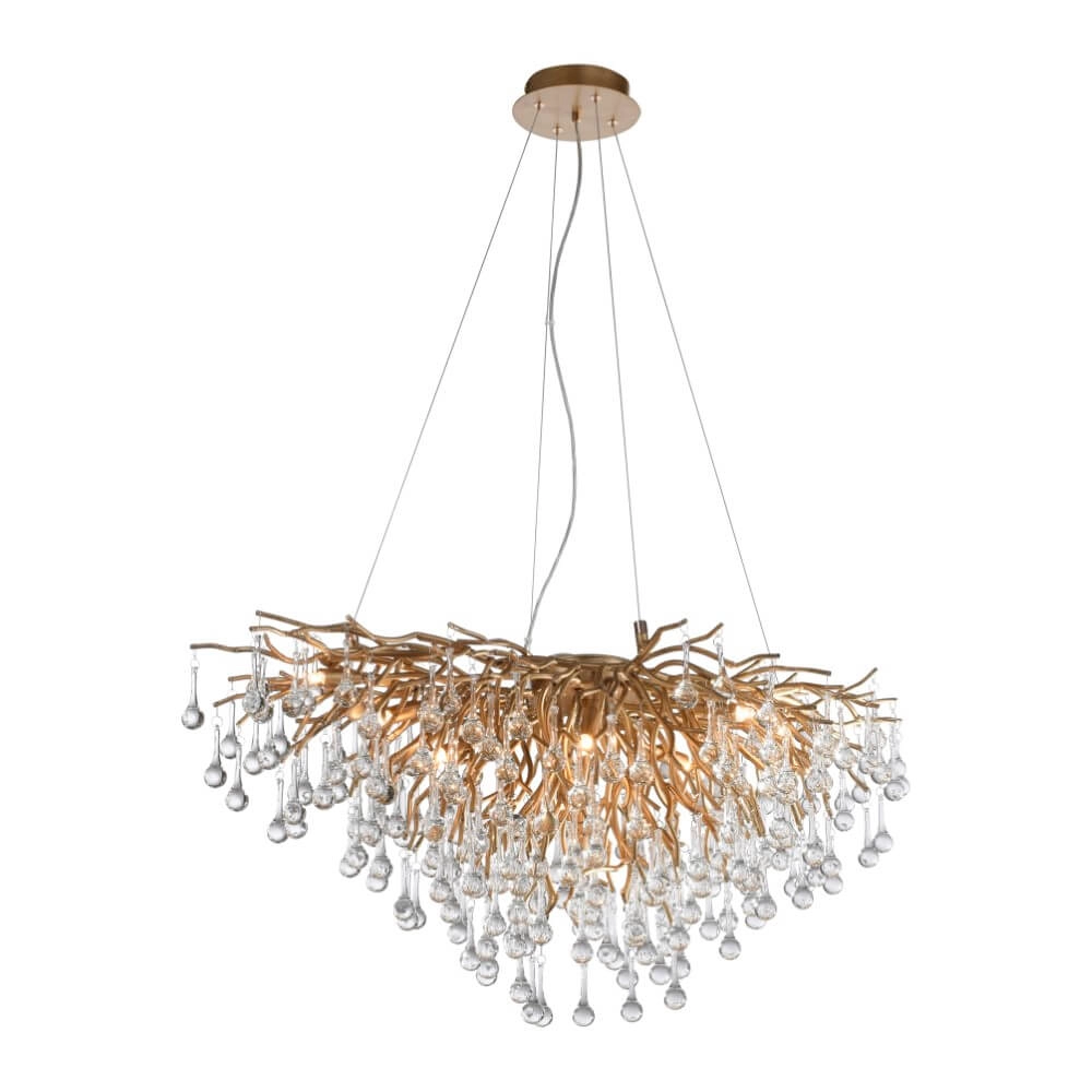 Unieke kroonluchter Icicle antiek messing Paul Neuhaus 4012248352120