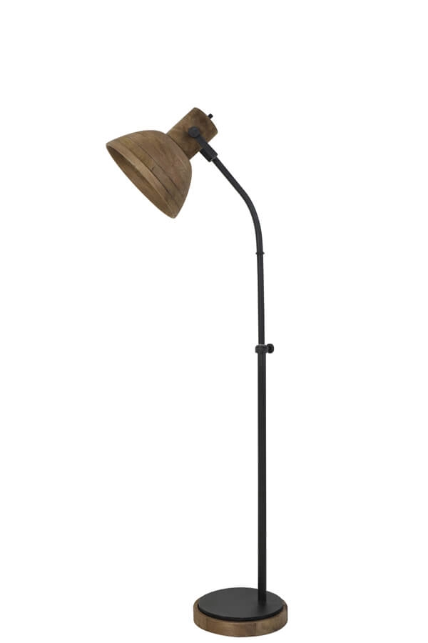 Landelijke leeslamp Imbert hout met zwart Light & Living 8717807293260