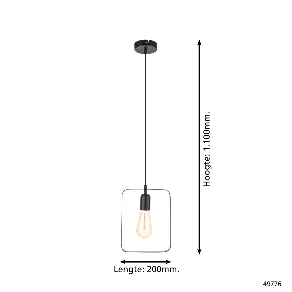Hanglamp Bedington Square zwart Eglo 9002759497767
