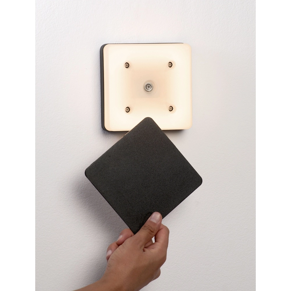 Vierkante wandlamp Oono antraciet Lyora 5212017477187