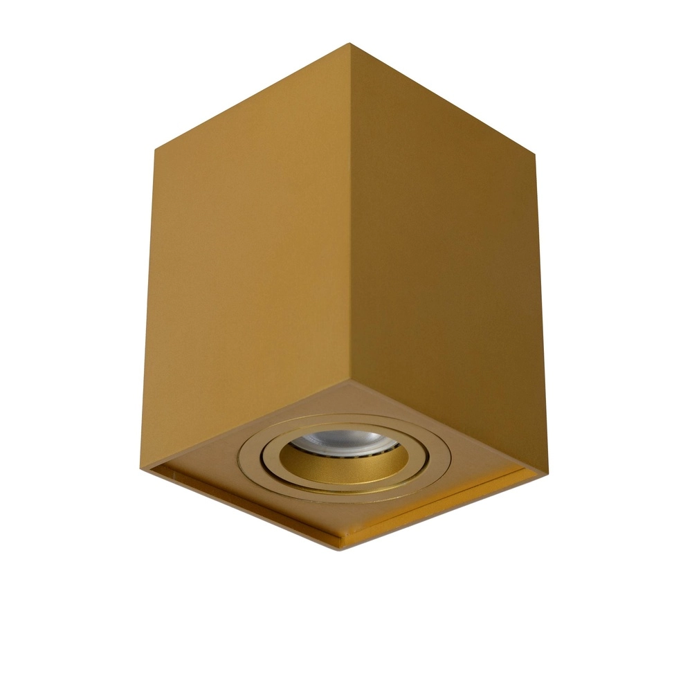 Opbouw plafondspot Tube vierkant goud