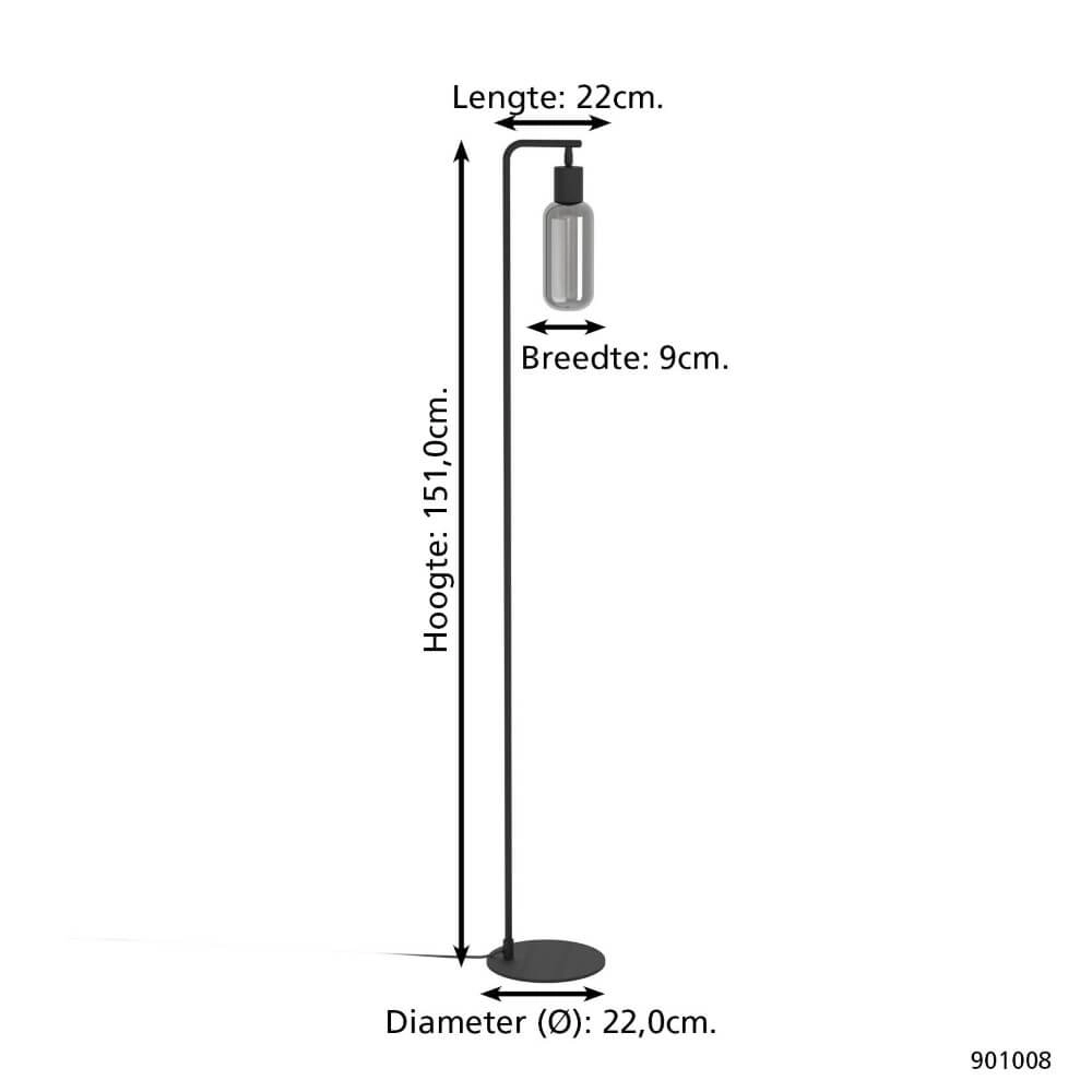 Vloerlamp Majone zwart Eglo 9008606295326