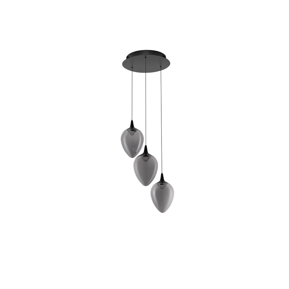 Hanglamp Nali 3-lichts smoke glas Lyora 5212017477767