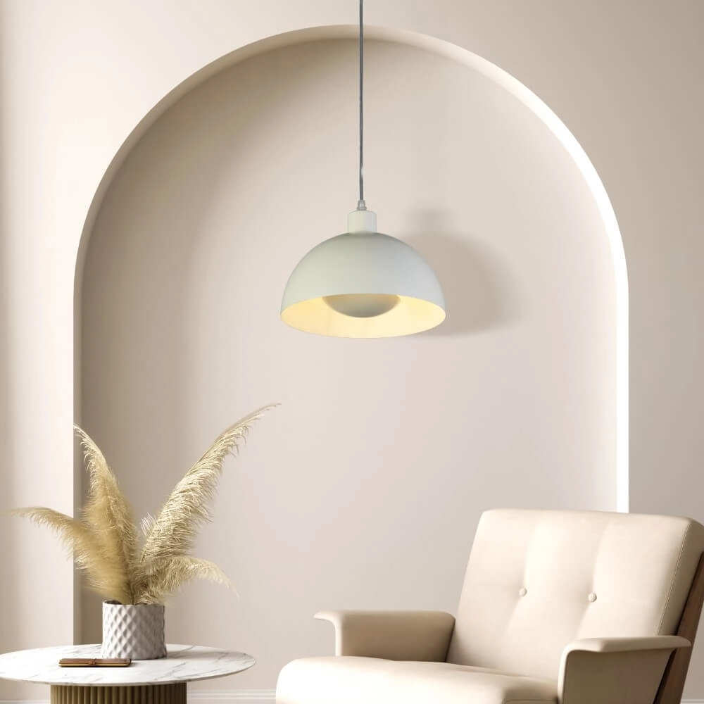 Crème hanglamp Mars kap 31cm hoog Searchlight 5053423274324