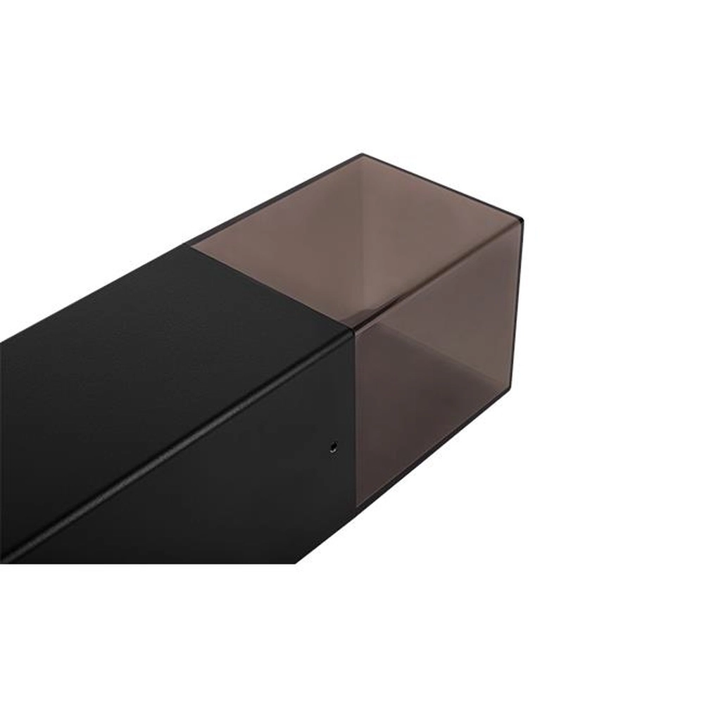 Moderne tuinlamp Denver zwart met smoke glas 30cm Lyora 5904703019589