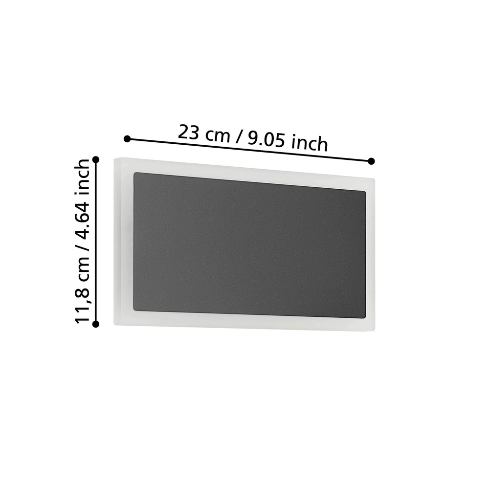 Strakke led muurlamp Talamello 1 zwart Eglo 9008606316496