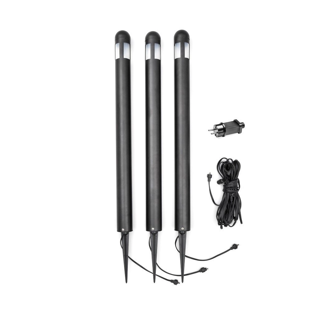 Tuinlampen 12 volt Amalfi (3x) 75cm antraciet