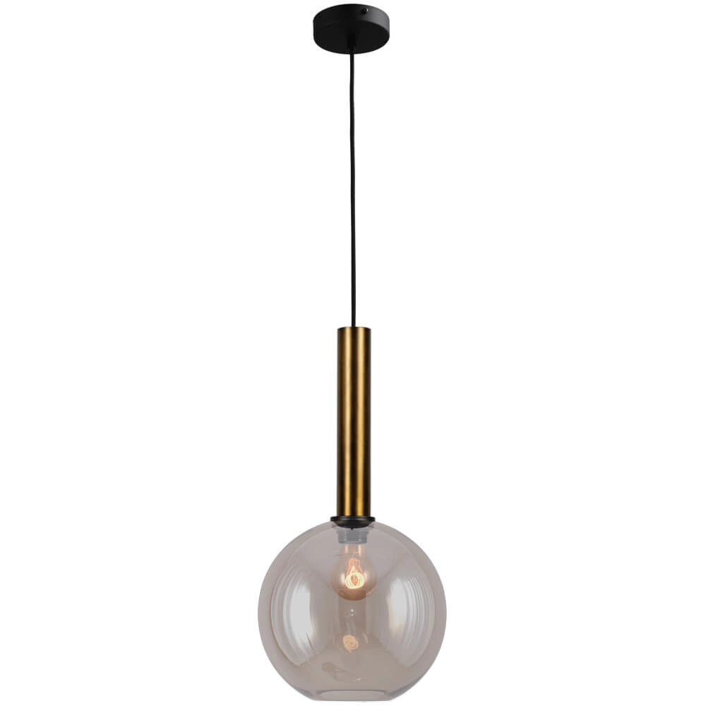Hanglamp Ø 25cm Bella 2 Antiek messing met goud glas