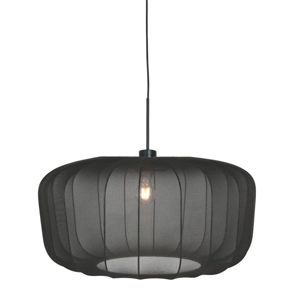 Hanglamp Vela Lino met zwarte kap Ø60cm