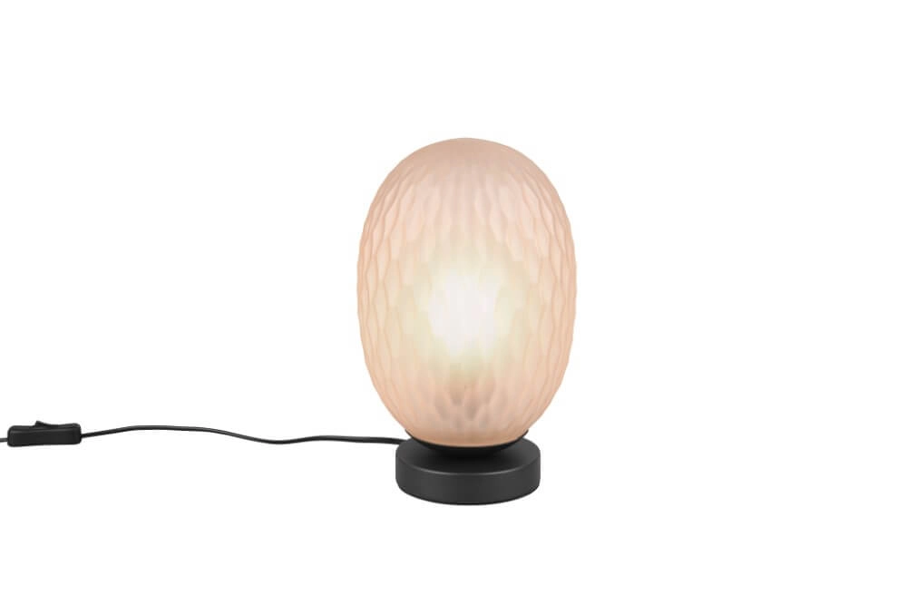Tafellamp Facette met geribbeld amber glas Tafellamp Facette met geribbeld amber glas