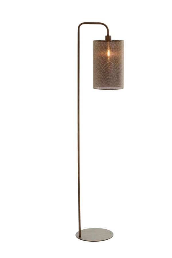 Vloerlamp Donio donkere hout print Light & Living 8717807759568