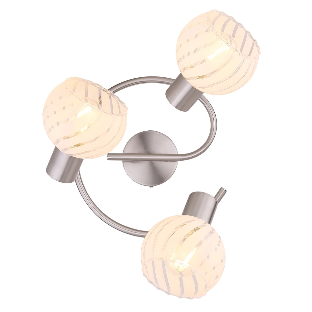 Plafondlamp Willy nikkel 3-lichts Globo 9007371409105