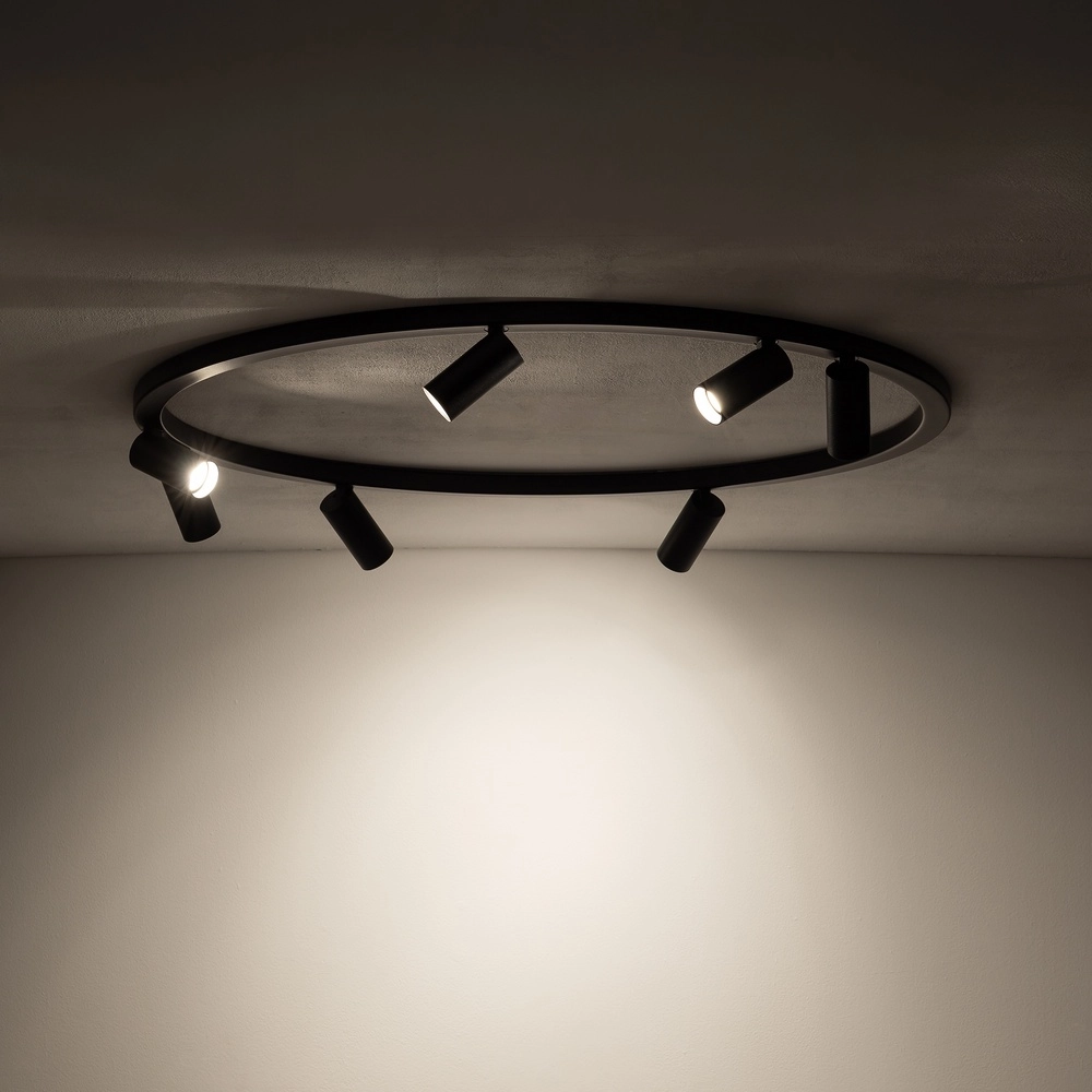 Cirkel opbouwspots Fourty 7x GU10 - zwart Lyora 5903139119443