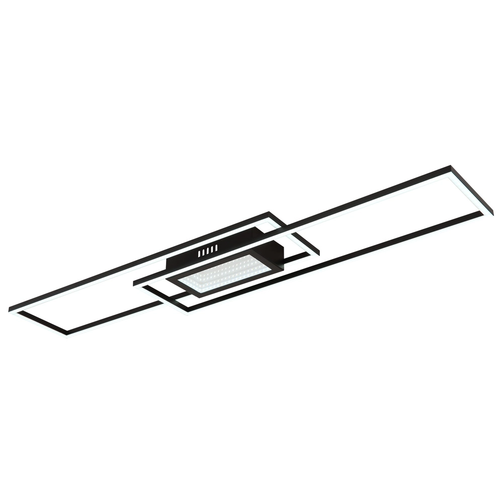 Moderne plafondlamp Saunders zwart rechthoek Globo 9007371478354