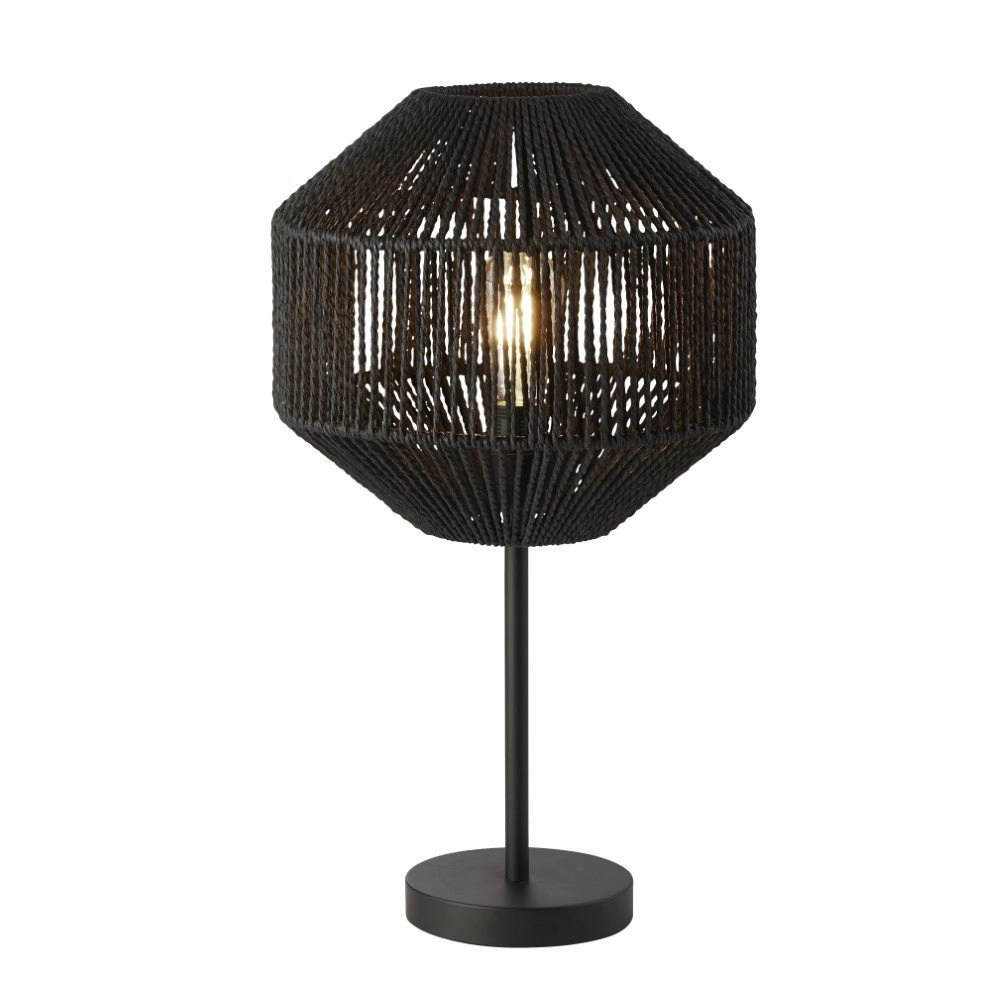 Zwarte tafellamp Wicker Searchlight 5053423171562