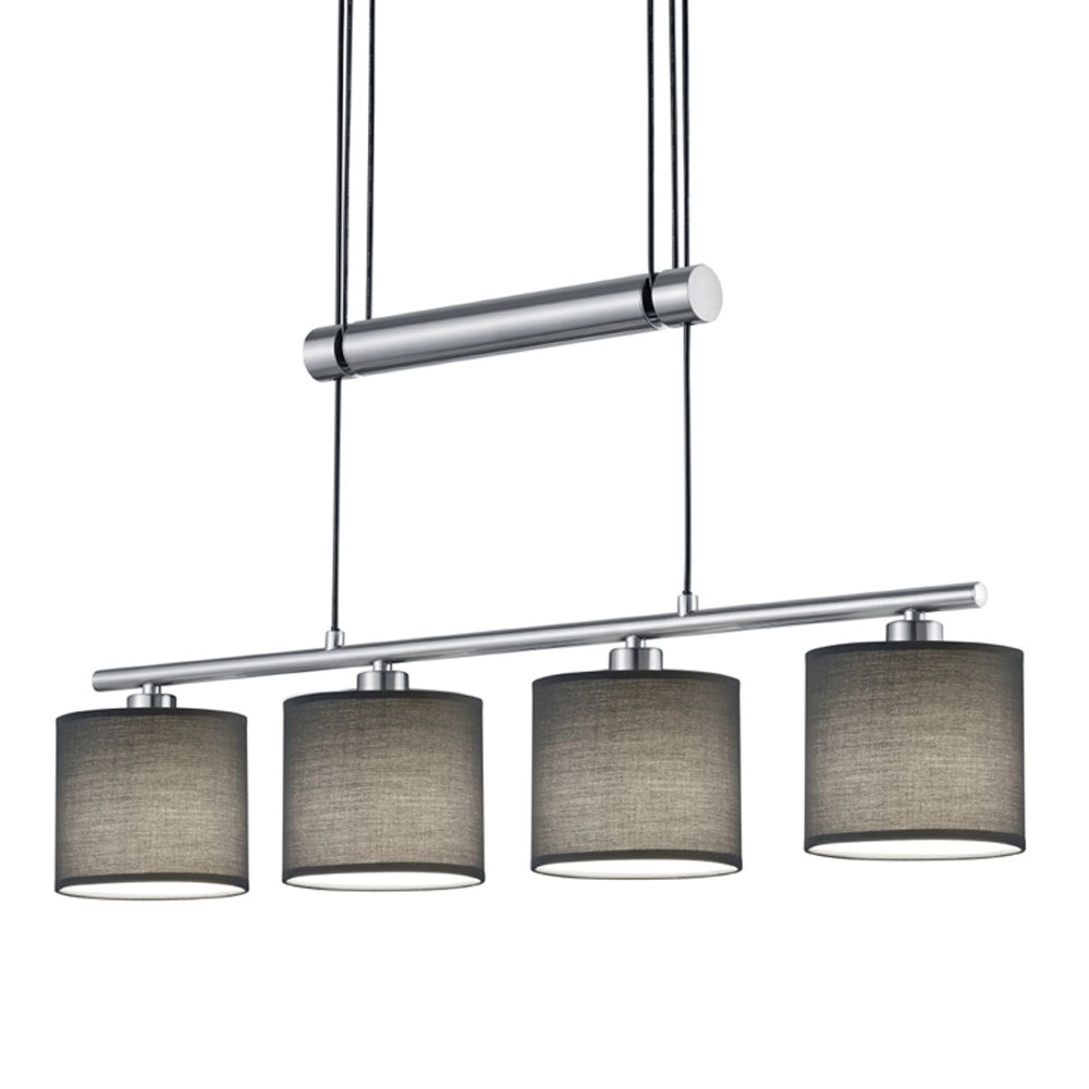 Hanglamp Garda 4-lichts nikkel mat met antraciet Trio 4017807336955