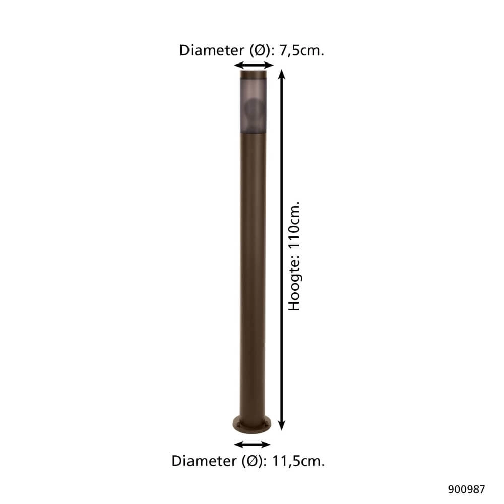 Staande lamp Helsinki 110cm roestbruin Eglo 9008606298174