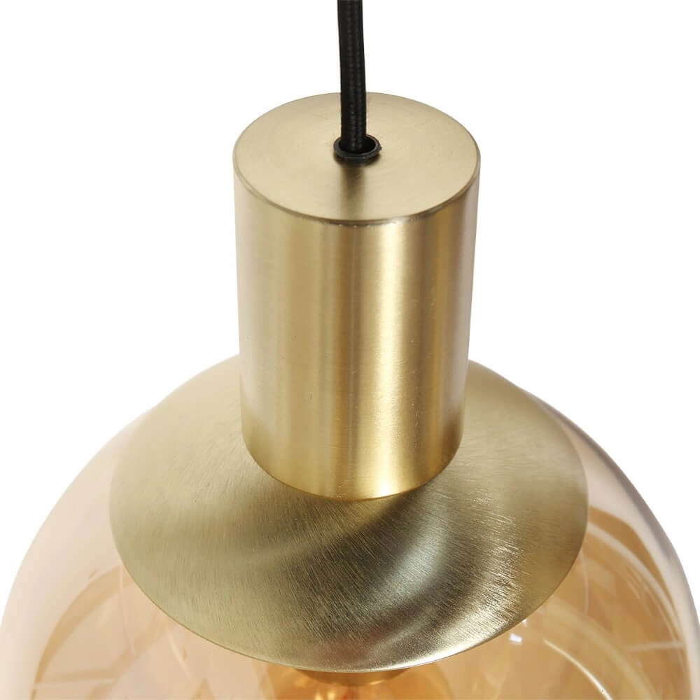 Vide hanglamp Bollique goud met amberglas Steinhauer 8712746173000