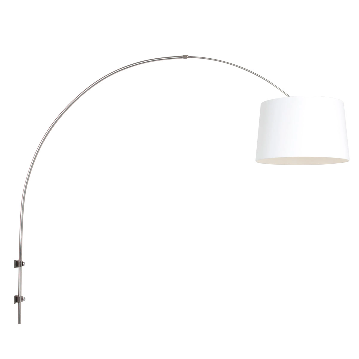 Wand booglamp Sparkled met witte lampenkap