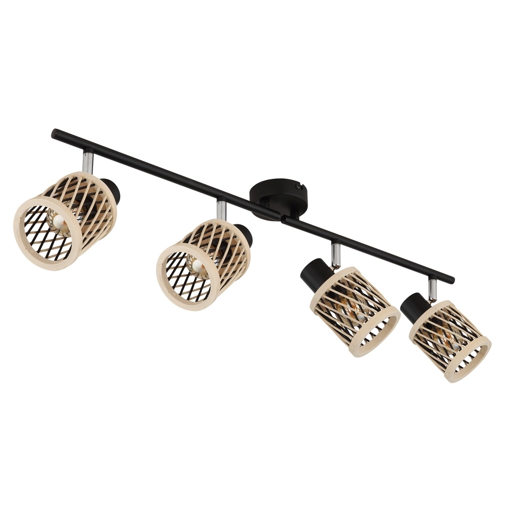 Wandlamp Mali 4-lichts zwart met kapjes Globo 9007371522729