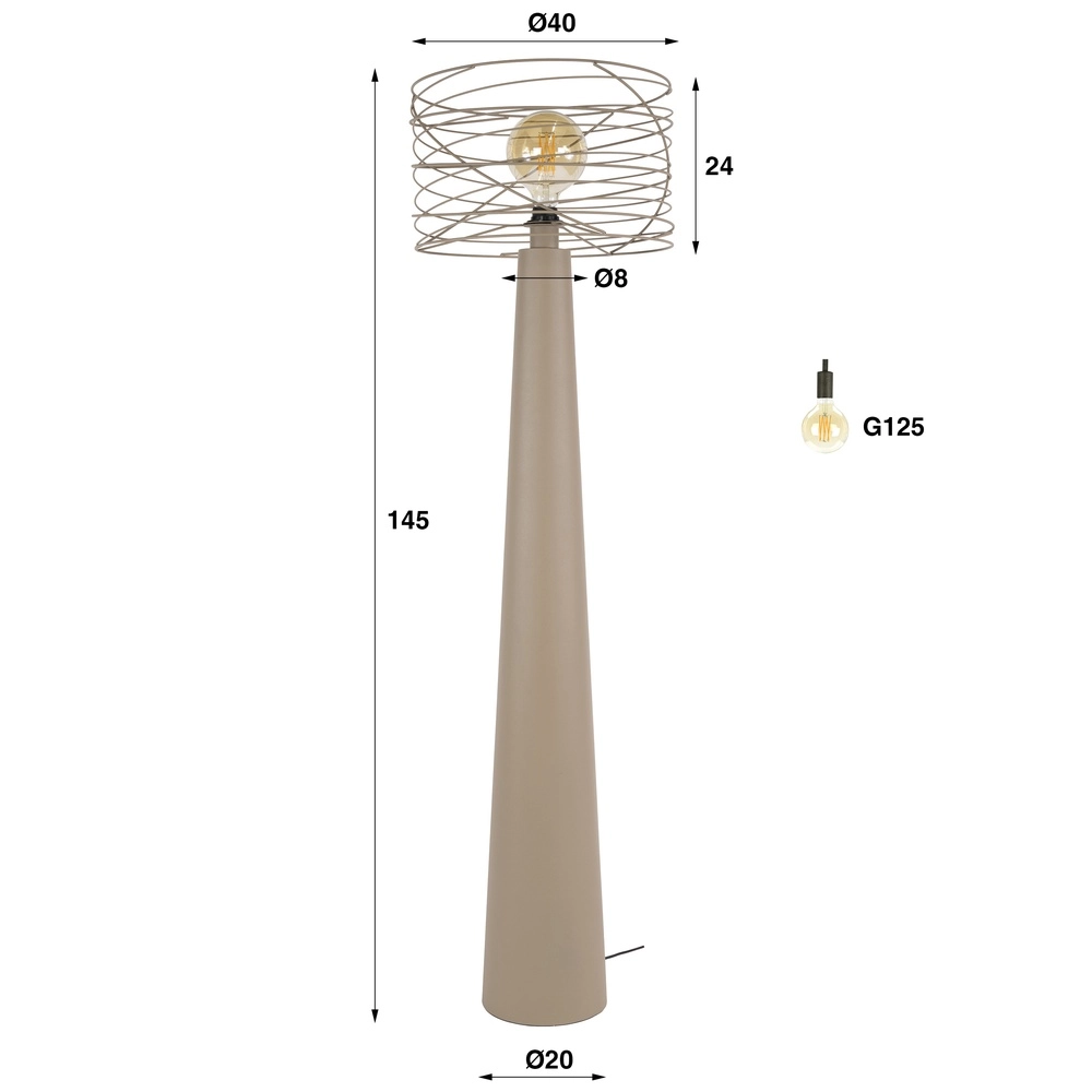 Zand vloerlamp Curl met draad kap Lyora 8716803512528