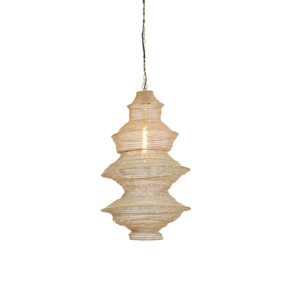Metalen net hanglamp Nakisha Ø 40cm - zand Light & Living 8717807695033