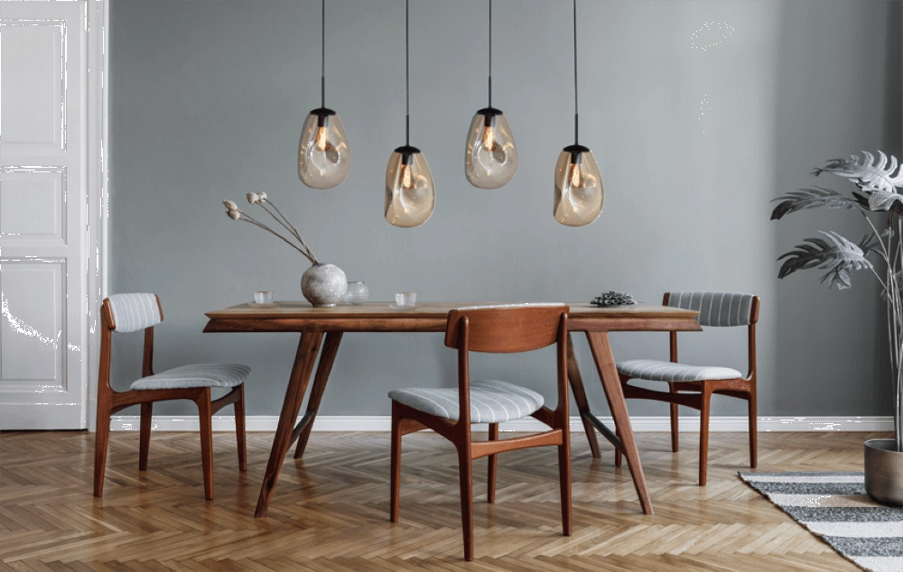 Hanglamp Lava 4x goud glas Ø 22,5cm Masterlight 8718121286082