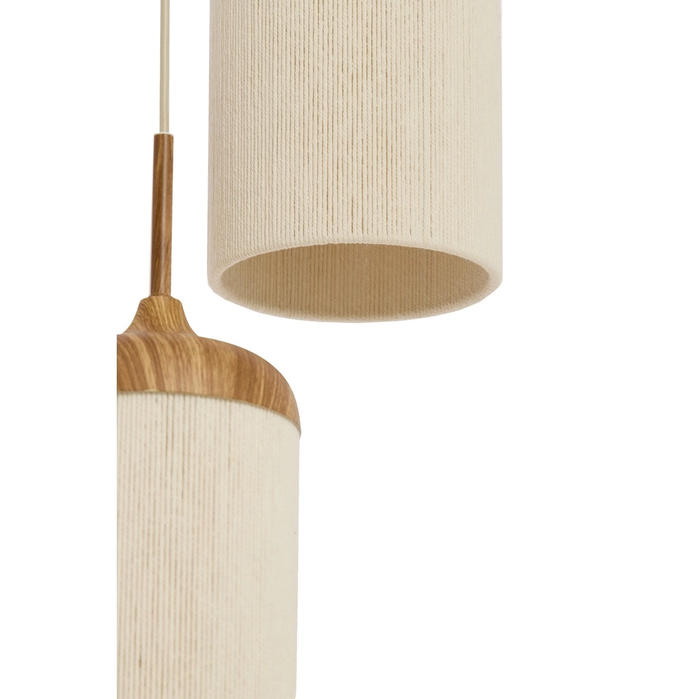 3-lichts hanglamp Danialo licht bruin met touw Light & Living 8717807816728