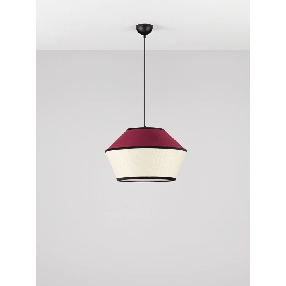 Hanglamp Veliss wit met bordeaux rood Lyora 5212017493835