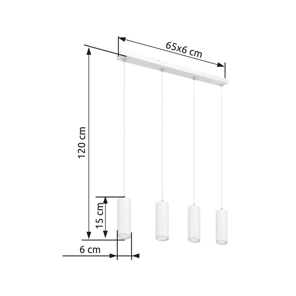 Hanglamp Robby 4-lichts wit Globo 9007371436545
